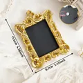 Vintage mini golden embossed photo frame fridge magnet with 11.6x8.7cm dimensions - Exquisite Carved (A86)