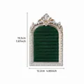 Vintage arched green velvet jewelry display frame with ornate silver border. - 4x6 Inch (19.5x12.2cm) / Silver Vintage Frame - Green Velvet