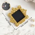 Vintage gold embossed mini photo frame refrigerator magnet with dimensions 10.2cm - Shield Relief (A84)