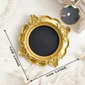 Vintage gold relief mini photo frame fridge magnet with 4.41 inch diameter - Round Pattern (A83)