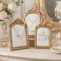 Cornice Portafoto in Resina Vintage Espositore per Gioielli Collana Orecchini da Tavolo - 6 Pollici / Oro