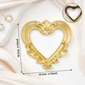 Ornate gold magnetic heart-shaped photo frame for elegant fridge decoration 10.5cm - Romantic Heart Shape / Gold