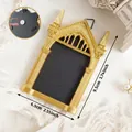 Mini vintage gold embossed photo frame magnet with dimension markings 9.5x6.5cm for DIY photos - Arch Carved (A63)