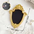 Vintage style ornate gold embossed mini photo frame fridge magnet in shield shape - Medal Relief (A57)