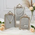Vintage Resin Photo Frame Jewelry Display Stand Necklace Storage Organizer Set Champagne - Antique Silver Grey