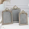 Set of three vintage silver arched jewelry display stands with grey velvet padding - Antique Silver Gray Style / 6 Inch