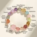 Pulsera de cuentas de piedras naturales multicolor con cristales y piezas doradas - Pulsera de Cristal Multicolor Zorro de Nueve Colas / Multicolor