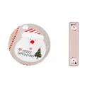 Festive Christmas burlap table runner and placemat set with cute Santa Claus design - Santa Claus Style (O2-13)