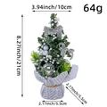 Tabletop 21cm mini artificial Christmas tree decorated with silver baubles and berries - Silver Style (K3-14C)