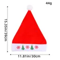 Red and white embroidered Christmas hat featuring tree and snowflake patterns for adults - Adult / Snowflake Tree Style