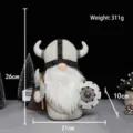 Viking Warrior Gnome doll with helmet shield and axe 26cm plush toy decoration - Gladiator White / 26x21x10cm