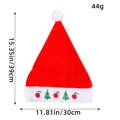 Embroidered red velvet Christmas hat for adults, 39x30cm festive holiday costume - Adult / Apple Tree Style