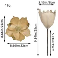 Gold glitter artificial Christmas flower with stem, holiday tree decor, 8.66x9.84 inch - Gold