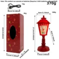 Linterna de Navidad roja con Papá Noel, bola de nieve, cable USB y caja de regalo - Estilo Papá Noel / Rojo