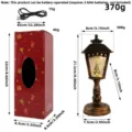 Linterna de agua LED de Navidad vintage con árbol interno y dimensiones de la caja - Árbol de Navidad / Bronce antiguo