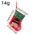 Cartoon snowman Christmas stocking with green sequins, size 6.69x5.12 inches decoration - Snowman