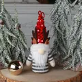 Festive plush Christmas gnome with red sequined hat and reindeer antlers decoration - Antler Sequin Doll (Male Style)