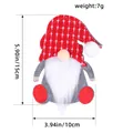 Christmas gnome felt cutlery holder with red checkered hat and white beard table decor - White Polka Dot Hat Style