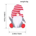 Grey Christmas gnome felt cutlery holder with red and white striped hat and white beard - Striped Hat Style