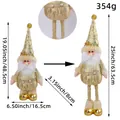 Gnomo di Natale telescopico dorato da 63,5 cm per decorazioni natalizie per la casa - B1-29 Babbo Natale Retrattile Oro