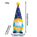 Blue Hanukkah gnome plush doll with Menorah and Star of David pattern decoration - Beard Style