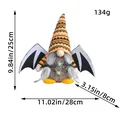 Adorable Halloween bat winged gnome plush doll dimension display 25cm height 134g - Female Style - Orange Black Striped Hat