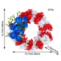 Amerikaanse Onafhankelijkheidsdag krans met rode witte blauwe bloemen voor decoratie - Onafhankelijkheidsdag Hydrangea Krans (J2-32)