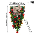 Guirlande de Noël en forme de goutte avec boules décoratives et nœud en toile de jute - Style Pomme de Pin en Plastique d'Épicéa (K1-1)