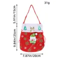 Festliche rote Weihnachts-Geschenktüte aus Stoff mit Schneemann-Applikation und Griff - Schneeflocke Handtasche Rot Schneemann