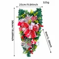 Sapin de Noël inversé pour porte avec des décorations de bonbons et nœuds rouges - Guirlande de Sucreries (K1-6)