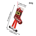 Creative long legs plaid Christmas stocking decoration, 55cm height, 84g weight - Happy Style / 1 Piece / Red/Black Plaid