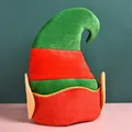 Weihnachten Elfe Mütze Plüsch rot grün festliche Party Kostüm Kopfbedeckung Zubehör - Rot Grüner Elfenohren Stil / 28x38cm / Goldener Samt Elfenhut