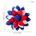 Patriottische Onafhankelijkheidsdag krans, rood wit blauw bloemdesign, 40 cm - Blauwe Zonnebloem Onafhankelijkheidsdag Krans (J3-26)