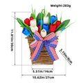 Kunstmatige tulpen hangmand voor USA Independence Day voor buitenmuur decoratie - Simulatie Tulpen Wijnstok Mand Muurbehang (Z3-45)