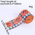 Decorative Halloween pumpkin plaid ribbon roll for festive holiday craft and tree decor - Plaid Pumpkin Style (Z1-52) / Single Roll