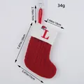 Calcetín navideño de punto rojo con bordado letra L, tamaño 20x15cm, peso 34g. - Letra L
