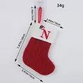 Calcetín de Navidad de punto rojo clásico con vuelta blanca y letra N bordada en rojo - Letra N