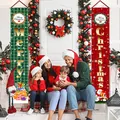 Christmas gnome door banners set with red and green buffalo plaid design - X2-13 Christmas Card Style
