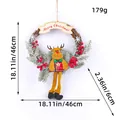 Dekorativer Weihnachtskranz mit Rentier, roten Beeren und Schneenadeln, 46 cm Durchmesser - Großer Elch-Stil (H2-3) / 46x46x6cm