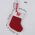 Calcetín de Navidad de punto rojo con letra W bordada y gorro de Papá Noel, 20 cm - Letra W