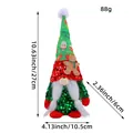 Christmas gingerbread man gnome doll with green sequin hat, size 27cm for decor - Female Style / Sequin Gingerbread Figurine Female Style (C2-25)