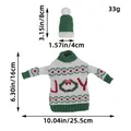 Festliches Weihnachts-Weinflaschenhüllen-Set mit Strickmütze und JOY-Pullover-Deko - JOY Buchstabe