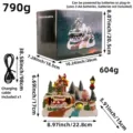 LED Christmas snow house music box with rotating train, resin gingerbread man decoration - Rotating Train Style (U2-10)