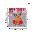 Festive Christmas reindeer drawstring gift bag with 3D doll and bells 19x18cm 29g - 灰色 (小鹿款)