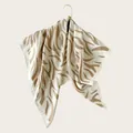 Brown zebra stripe silk scarf draped on a gold hook, 90cm twill square. - 90cm Pack / Caramel Zebra Print (Bo90cm-2#)