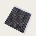 Detailed view of a black silk scarf with white paisley pattern and elegant white borders - 58cm / Black White Paisley (58CM-20#)