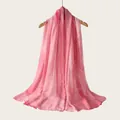 Close-up of watercolor gradient pink scarf with soft rayon fabric and draped detail. - Pink Gradient Style (RM70/180-32#) / 180cm