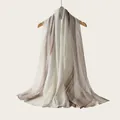 Detailed view of long rayon scarf featuring watercolor gradient stripes and earthy tones - Earth Tone Gradient Style (RM70/180-8#) / 180cm / Earth Tone Gradient