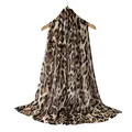 Elegante sciarpa in viscosa con stampa leopardata e consistenza morbida su gruccia - Stile Stampa Leopardata (RM70/180-2#) / 180cm / Leopardo Marrone Nero