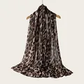 Soft rayon leopard print scarf for women featuring a lightweight and breathable fabric - Brown Black Leopard Style (RM70/180-4#) / 180cm / Brown Black Leopard